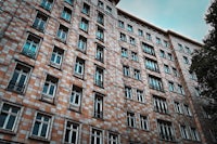 a brick building with many windows