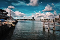 a boat docked in a body of water